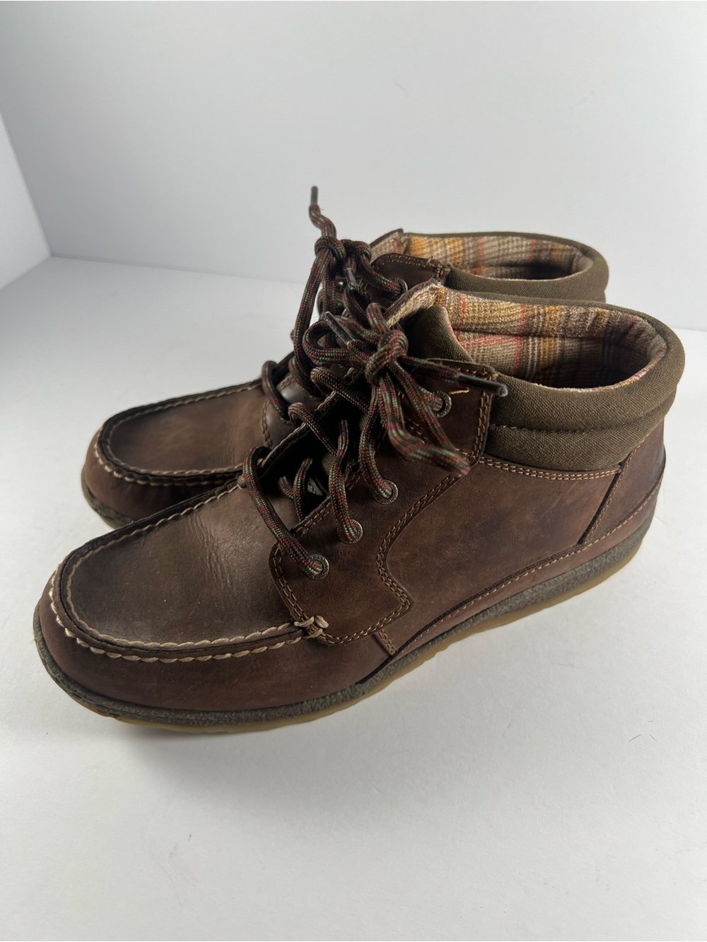 Eastland Women’s Moc Chukka Lace Up Brown Genuine Leather Boots Size 8.5